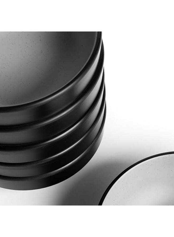 Master Gold Melamine 6 Pieces Round Chickpeas & Dipping Plates | Ideal for Serving Sauces, Appetizers & Pickles | Shatterproof, Dishwasher & Microwave Safe | Home, Restaurant, Hotels (Grey | Black, 12.5cm) - Image 5