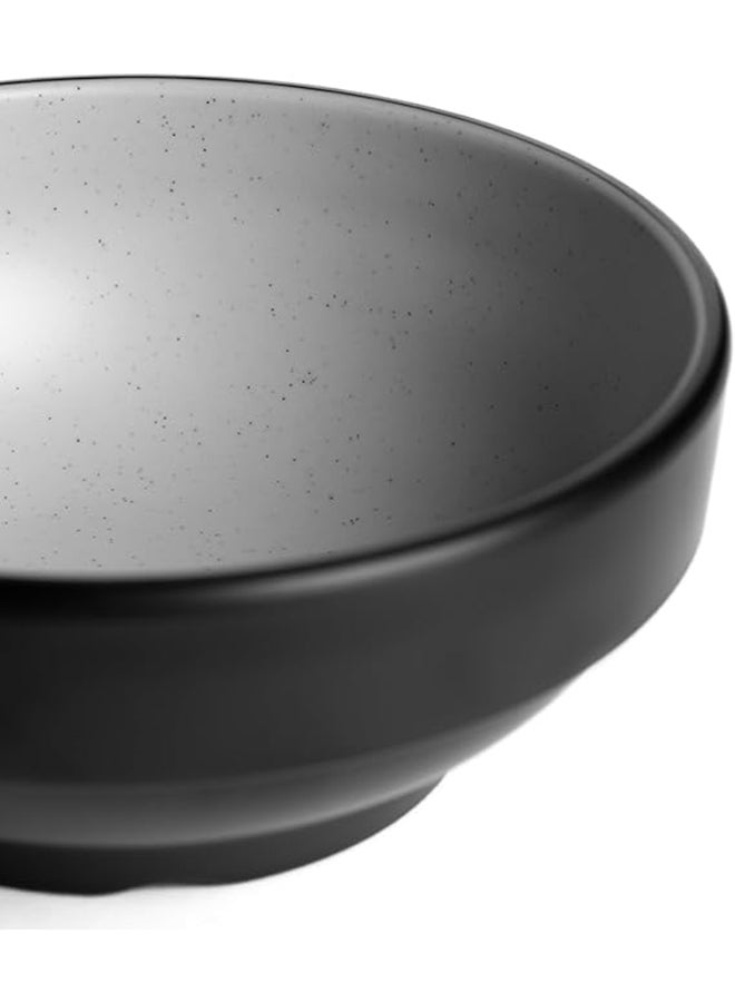 Master Gold Melamine 6 Pieces Round Chickpeas & Dipping Plates | Ideal for Serving Sauces, Appetizers & Pickles | Shatterproof, Dishwasher & Microwave Safe | Home, Restaurant, Hotels (Grey | Black, 12.5cm) - Image 3