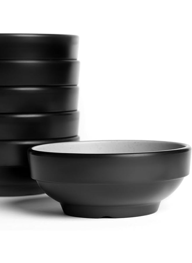 Master Gold Melamine 6 Pieces Round Chickpeas & Dipping Plates | Ideal for Serving Sauces, Appetizers & Pickles | Shatterproof, Dishwasher & Microwave Safe | Home, Restaurant, Hotels (Grey | Black, 12.5cm) - Image 2