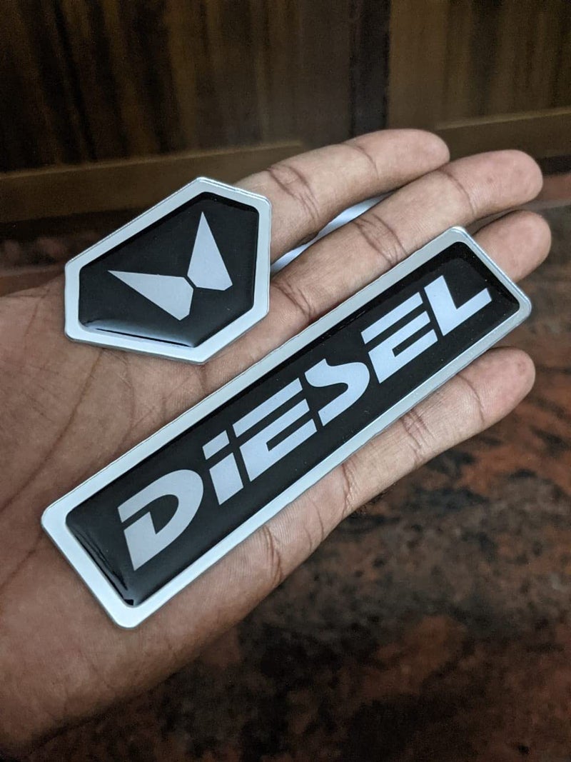 BIG FLAG BFRC 3D Gel Finish Car Fuel Badge - Black - Diesel - Sticker Universal for Specific Brand (FBBDVAR) (New MAH1NDRA) - Image 1