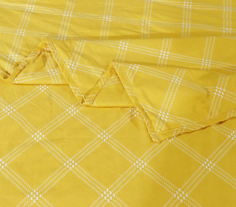 RD TREND® Glace Cotton Reversible Dohar for Single Bed (60x90 Inch) | Soft AC Blanket for Summer & Winter | Lightweight Comforter for All Seasons |Yellow Check - Image 3