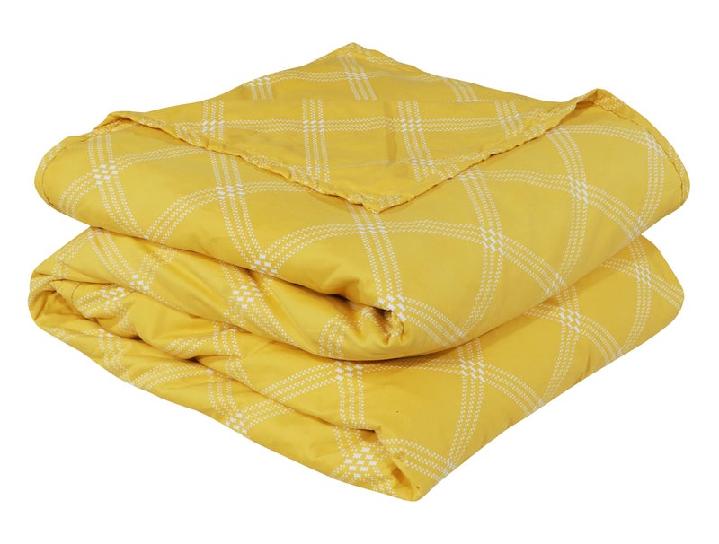 RD TREND® Glace Cotton Reversible Dohar for Single Bed (60x90 Inch) | Soft AC Blanket for Summer & Winter | Lightweight Comforter for All Seasons |Yellow Check - Image 1