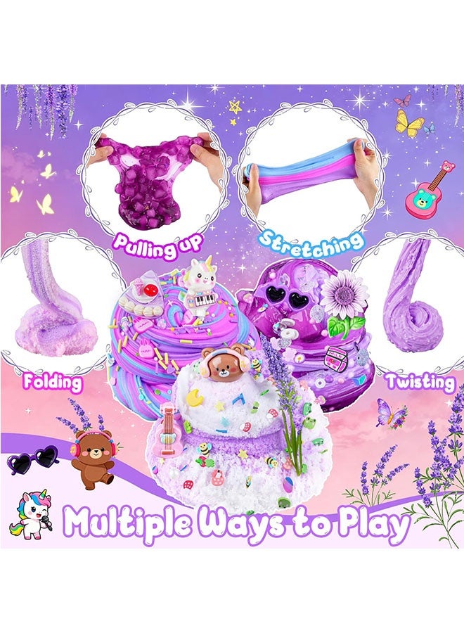 Beauenty 6 Pack Slimes, Purple Slime for Kids, Butter Cloud Slime kit for Girls Ages 3-12, Toys for Girls and Boys, Birthday Ramadan Party Favors for Kids Goodie Bag Stuffers - Image 3