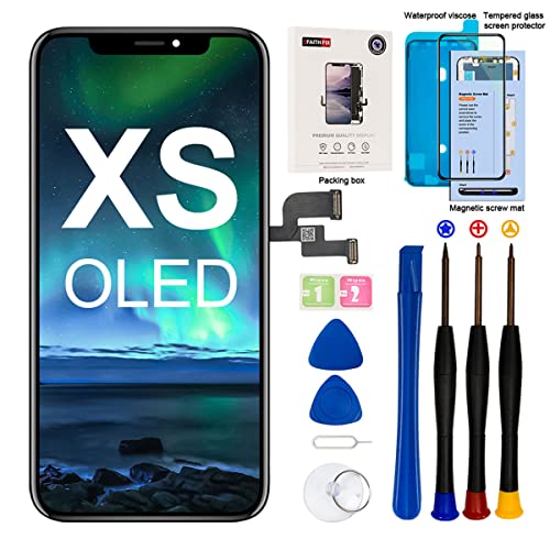 EFAITHFIX for iPhone Xs OLED Screen Replacement [NOT LCD] 5.8 inch Display Digitizer 3D Touch Screen Full Assembly with Repair Tool Kit Waterproof Adhesive Tempered Glass A1920/A2097/A2098/A2099/A2100 - Image 1