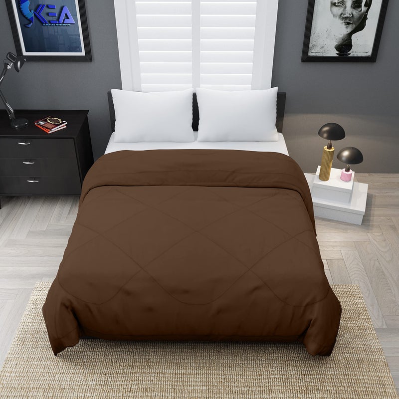 KEA Microfibre Reversible Double Bed King Size Comforter/Duvet for All Weather (Brown, 250GSM)|Comforter Double - Image 3
