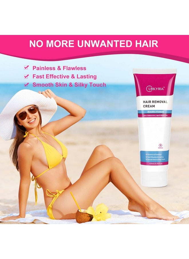 Urkyria - Intimate/Private Hair Removal Cream For Women Hair Removal Cream For Pubic Hair Unwanted Hair In Underarms Private Parts Bikini Area Painless Depilatory Cream Sensitive Formula Hair Remover - Image 1