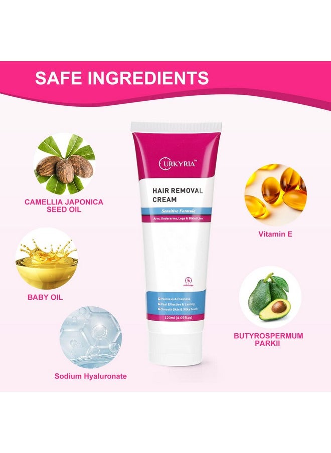 Urkyria - Intimate/Private Hair Removal Cream For Women Hair Removal Cream For Pubic Hair Unwanted Hair In Underarms Private Parts Bikini Area Painless Depilatory Cream Sensitive Formula Hair Remover - Image 1
