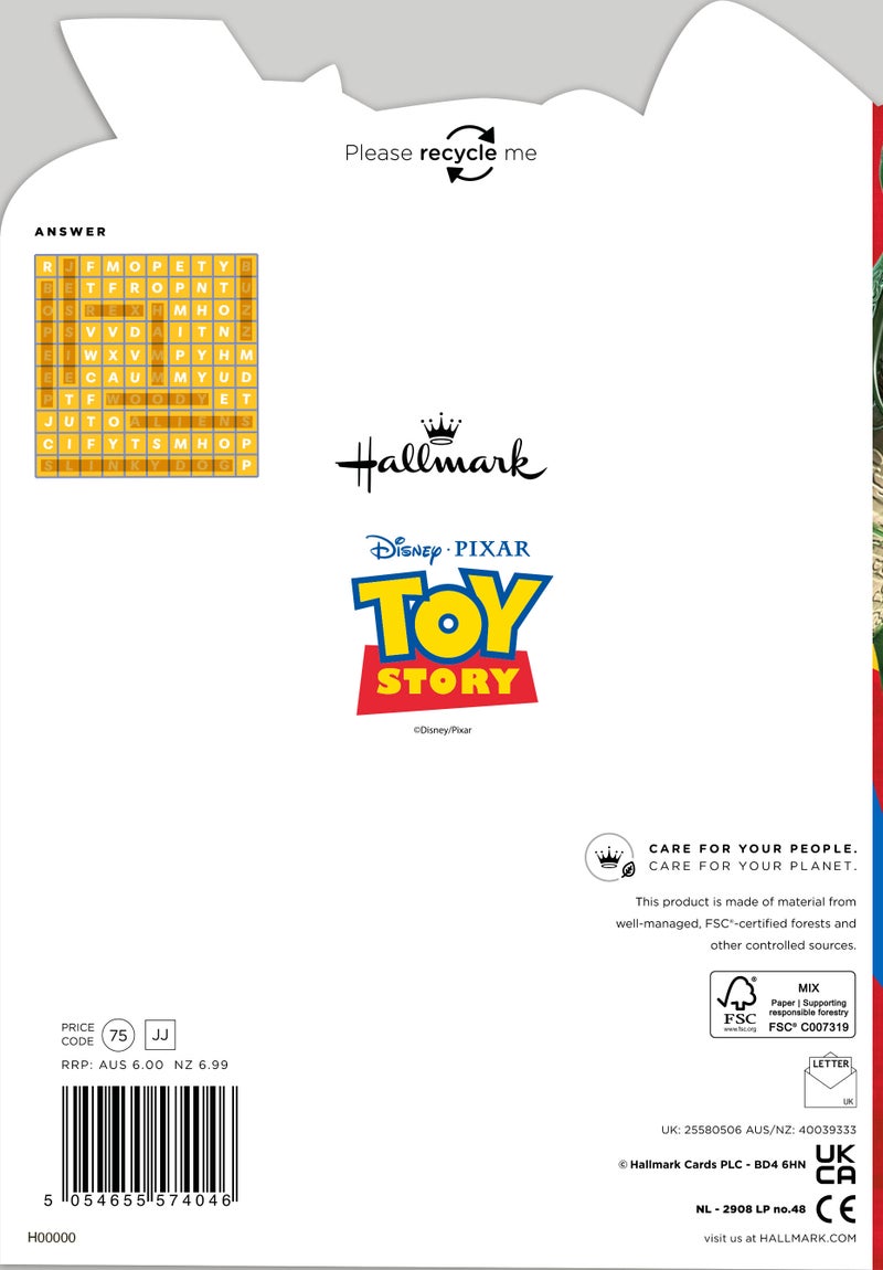 Hallmark Happy Birthday Age 6 – Male Disney Toy Story Greeting Card - Image 3