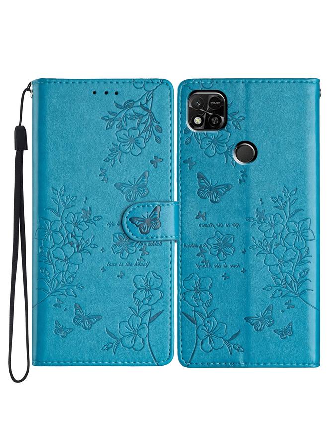 S-TOP Case For Redmi 9C Butterflies and Flowers Leather Phone Case - Image 1