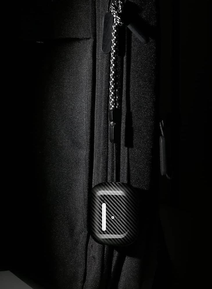 Real Carbon Fiber for Airpods Pro 2nd Generation (2022) Airpods Pro 2 Case Cover with Lanyard - Glossy Black