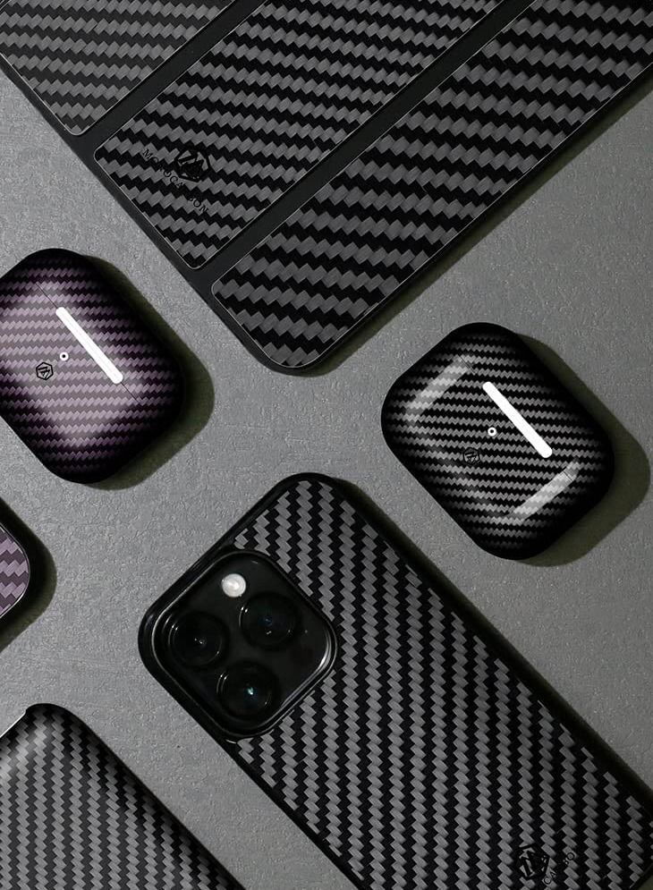 Real Carbon Fiber for Airpods Pro 2nd Generation (2022) Airpods Pro 2 Case Cover with Lanyard - Glossy Black