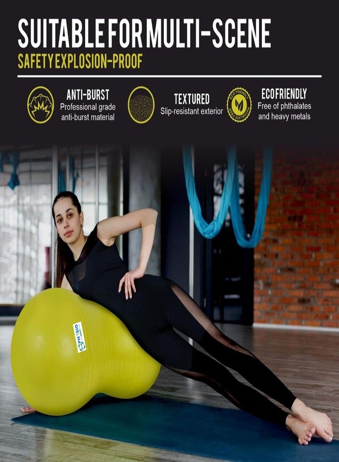 DSB PHYSIO MART Physio Therapy Peanut Ball with Pump 70 CM Shaped Swiss Stability Yoga Exercise Balance Ball for Kids, Labor Birthing, Fitness, Gym Workout DSB-58B - Image 4