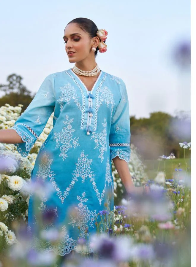 #Be Blue Embroidered Kurta Set