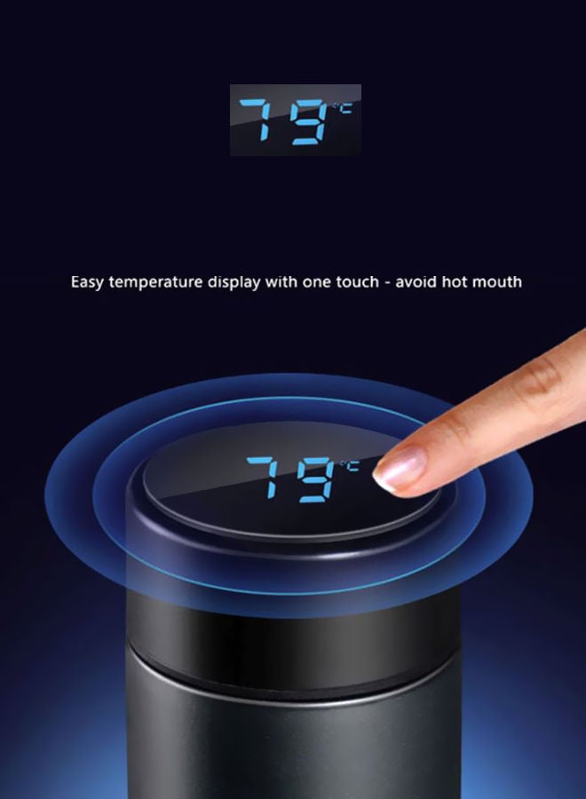 NIBEMINENT Stainless Steel Vacuum Cup Black 22.1cm - Image 3