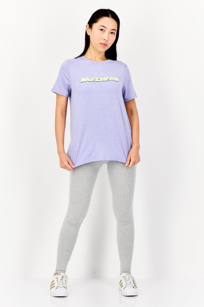 SKECHERS Women Sportswear Fit Short Sleeve Outdoor T-Shirt, Lavender - Image 4