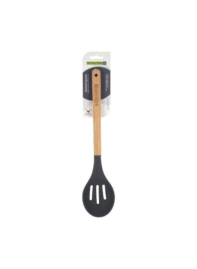 Royalford Non-Stick Silicone Heat-Resistant Slotted Spoon Kitchen Utensils Kitchen Tools RF12744 Dishwasher Safe 37cm x 7cm Size - Image 2