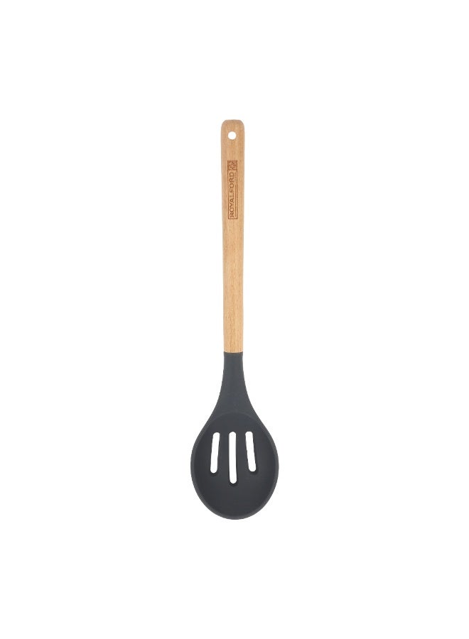 Royalford Non-Stick Silicone Heat-Resistant Slotted Spoon Kitchen Utensils Kitchen Tools RF12744 Dishwasher Safe 37cm x 7cm Size - Image 3
