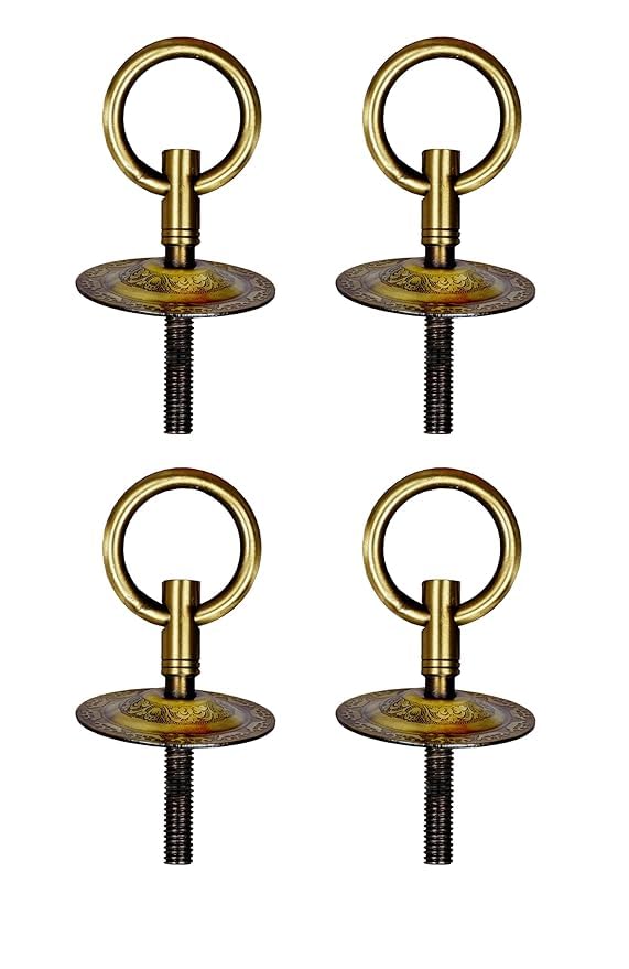 Kkriya Home Decor kkriya home decor Heavy Duty Bottom KADA with Antique Brass Finish Superior HIGrade Quality Life TIME WARRENTY KADA Patio Swing Hammock Swing16MM Rod with Weight Capacity of 800KG Pack of 4PCS  - Image 4