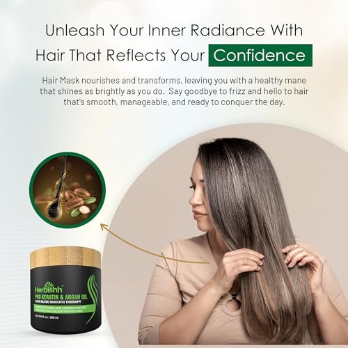 Herbishh Argan Hair MaskDeep Conditioning Hydration For Healthier Looking Hair for very Dry Weak Stressed Out Hair No Silicones No Sulphates No Parabens 845 fl oz - Image 3