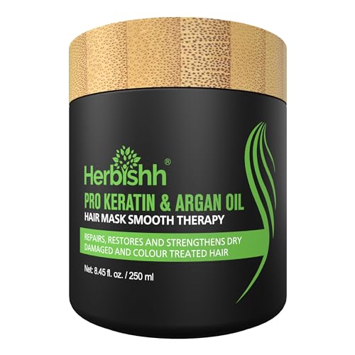 Herbishh Argan Hair MaskDeep Conditioning Hydration For Healthier Looking Hair for very Dry Weak Stressed Out Hair No Silicones No Sulphates No Parabens 845 fl oz - Image 1