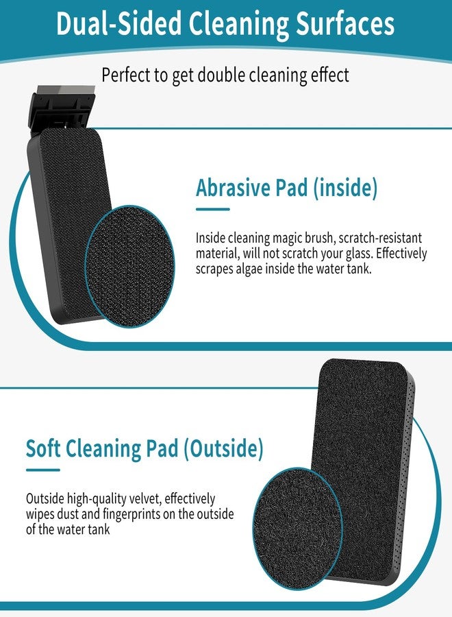 هايغر منظف زجاجي مغناطيسي لأحواض السمك من هيجر، منظف مغناطيسي لأحواض السمك بشفرتين لأحواض السمك الزجاجية والأكريليكية، مكشطة طحالب لأحواض السمك بمغناطيس قوي للغاية لأحواض السمك بسماكة 0.3-0.6 بوصة (طول) - Image 3