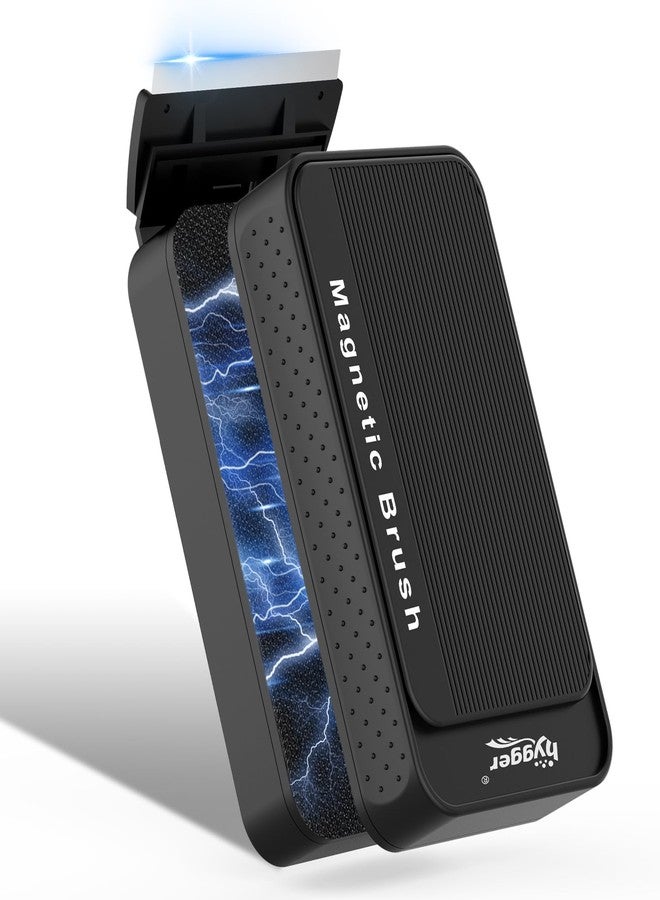 هايغر منظف زجاجي مغناطيسي لأحواض السمك من هيجر، منظف مغناطيسي لأحواض السمك بشفرتين لأحواض السمك الزجاجية والأكريليكية، مكشطة طحالب لأحواض السمك بمغناطيس قوي للغاية لأحواض السمك بسماكة 0.3-0.6 بوصة (طول) - Image 1