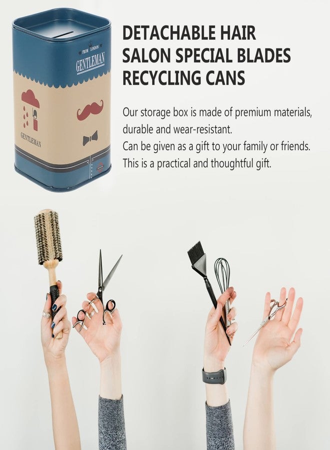 Beaupretty Razor Disposal Case Stainless Steel Safety Razor Disposer Razor Bank Storage Container for Safety Razor Storagement Blue - Image 4