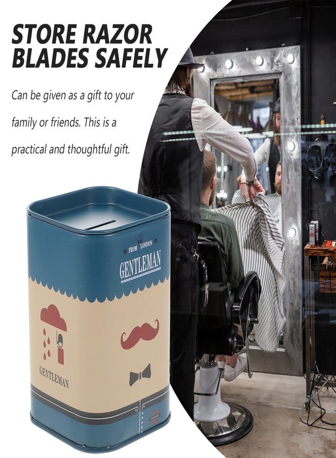 Beaupretty Razor Disposal Case Stainless Steel Safety Razor Disposer Razor Bank Storage Container for Safety Razor Storagement Blue - Image 5