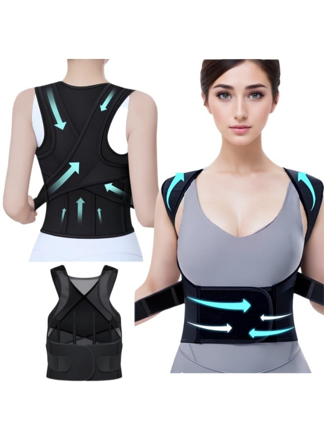 Posture Corrector Back Brace – Adjustable Full Back Support & Straightener – Medium Waist 33″–40″ – Comfortable Daily Use - Image 1