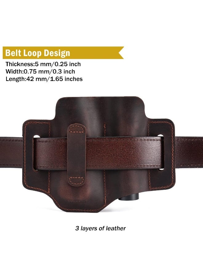 Generic Viperade  Pl2 Leather Multitool Sheath For Belt, Multitool Edc Sheath With Patch Area, Edc Pocket Organizer For Men, Flashlight Holder Edc Sheath Tool Pouch For Edc Gears  - Image 4