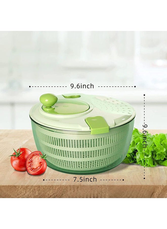 Arabest Vegetable Fruit Dehydrator,Lettuce Washer and Dryer, 4L Vegetable Dryer PP Salad Multifunction Salad Drainer Bowl for Home Kitchen Green  - Image 2