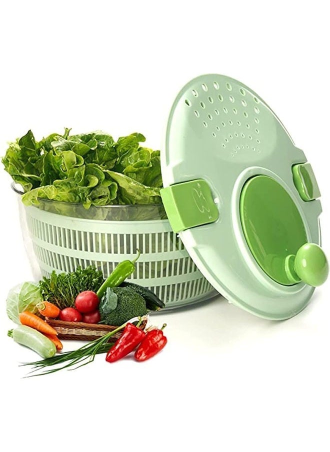 Arabest - Vegetable Fruit Dehydrator,Lettuce Washer and Dryer, 4L Vegetable Dryer PP Salad Multifunction Salad Drainer Bowl for Home Kitchen Green - Image 1