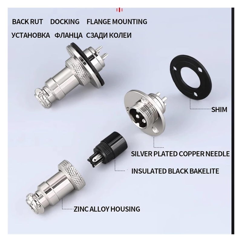 GX12 5 Pin Male Docking Mobile Aviation Connector Terminal Block Female Male - Image 3