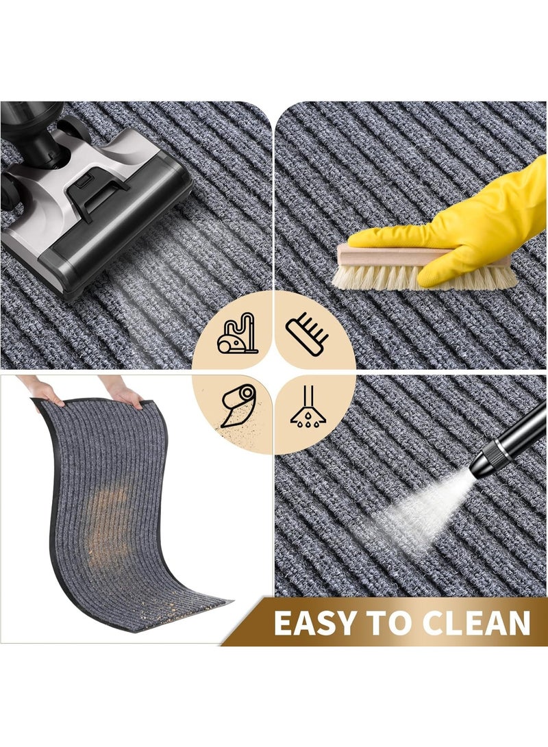 Bluejw Front Door Mat Outdoor Indoor Entrance, 60 X 90 Cm, Welcome, Non-Slip Foot Mat, Absorbent, Washable, Dirt Trap Mat, Grey - Image 3