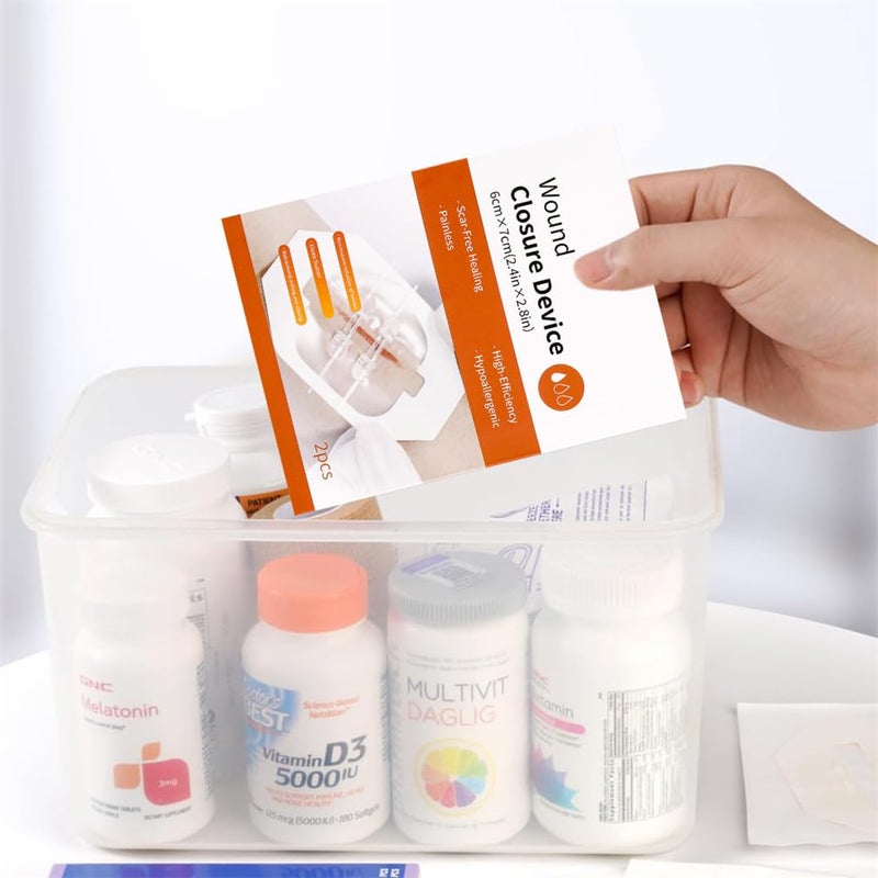 Yeasing Emergency Wound Closure Strip 2PCS Wound Closure Kit Zip Stitch Wound Closure Device Laceration Closure Kit Wound Closure Glue Bandages Sutures to Close The Cut 6X7CM - Image 5