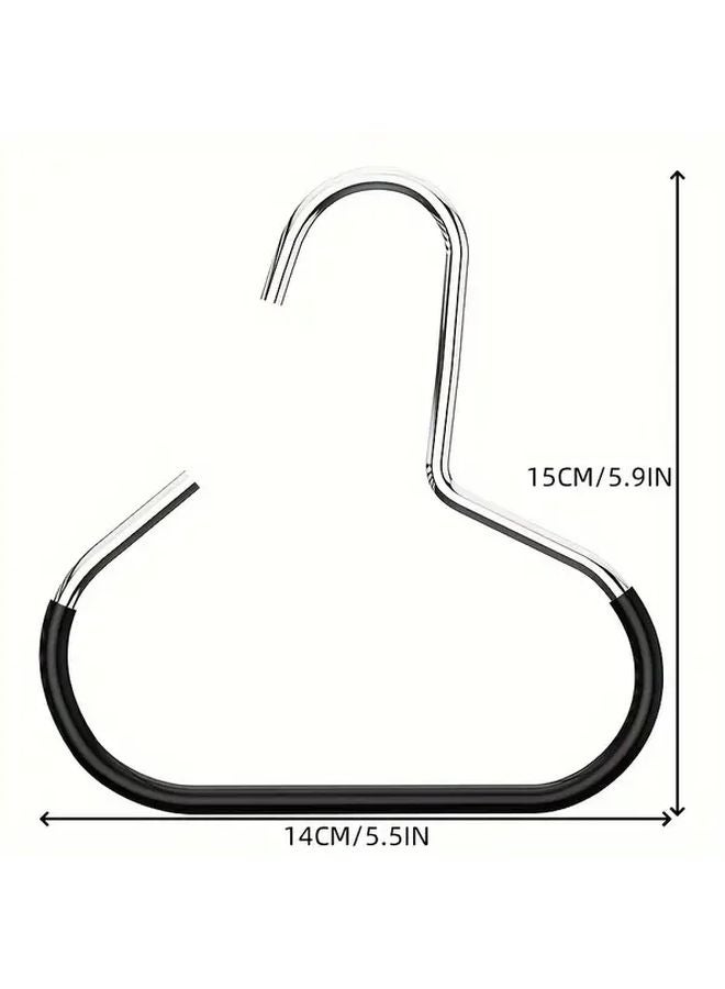 2pcs Black Heavy Duty Stainless Steel Hangers With Non Slip Curved Hooks Space Saving - Image 5