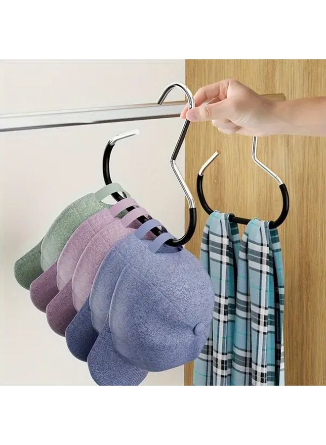 2pcs Black Heavy Duty Stainless Steel Hangers With Non Slip Curved Hooks Space Saving - Image 3