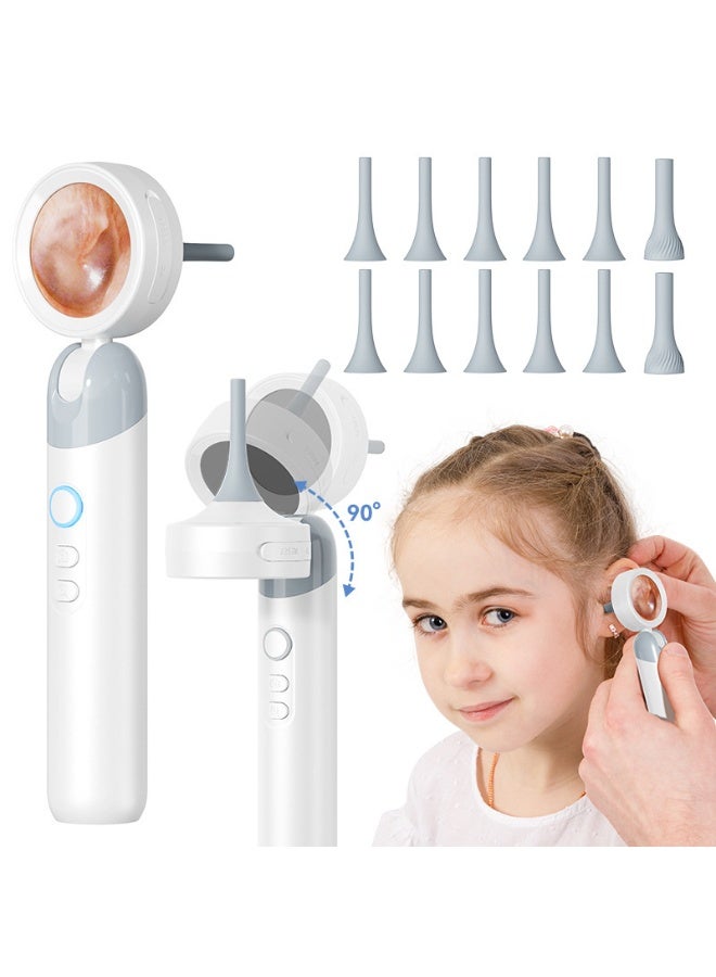 This ear-lens camera features a 1.38-inch digital display, a portable handheld 1080P HD ear-lens with 4 LED lights, suitable for children and adult pets, is rechargeable, comes with soft silicone ear tips, is safe and easy to use, and has built-in storage + SD card support. - Image 1