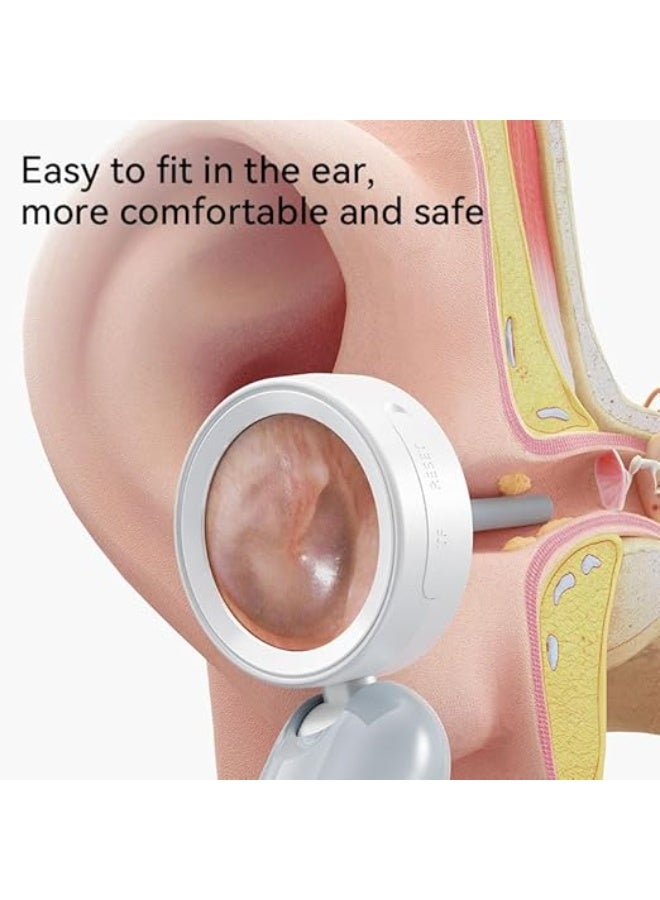 This ear-lens camera features a 1.38-inch digital display, a portable handheld 1080P HD ear-lens with 4 LED lights, suitable for children and adult pets, is rechargeable, comes with soft silicone ear tips, is safe and easy to use, and has built-in storage + SD card support. - Image 5