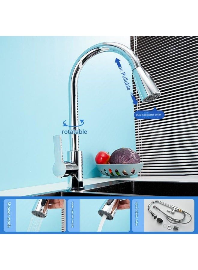 Base kitchen mixer with pull-out sprayer, chrome - Image 1