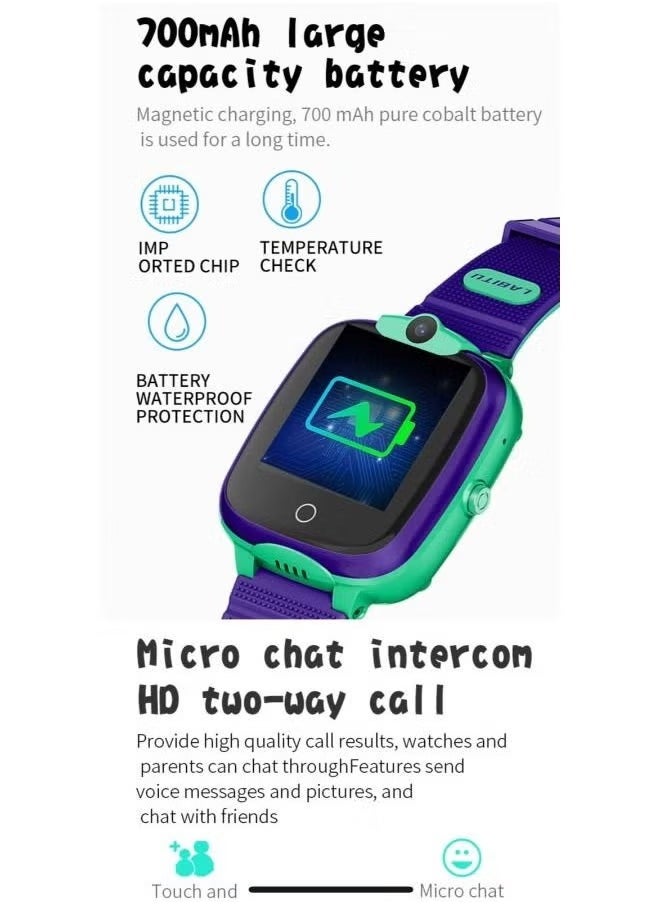 TIGER "4G SIM Card GPS Kids Smartwatch – Waterproof HD Camera, Real-Time Location, SOS Emergency, Fun Features – Pink – Perfect for Children’s Safety & Entertainment"  - Image 3