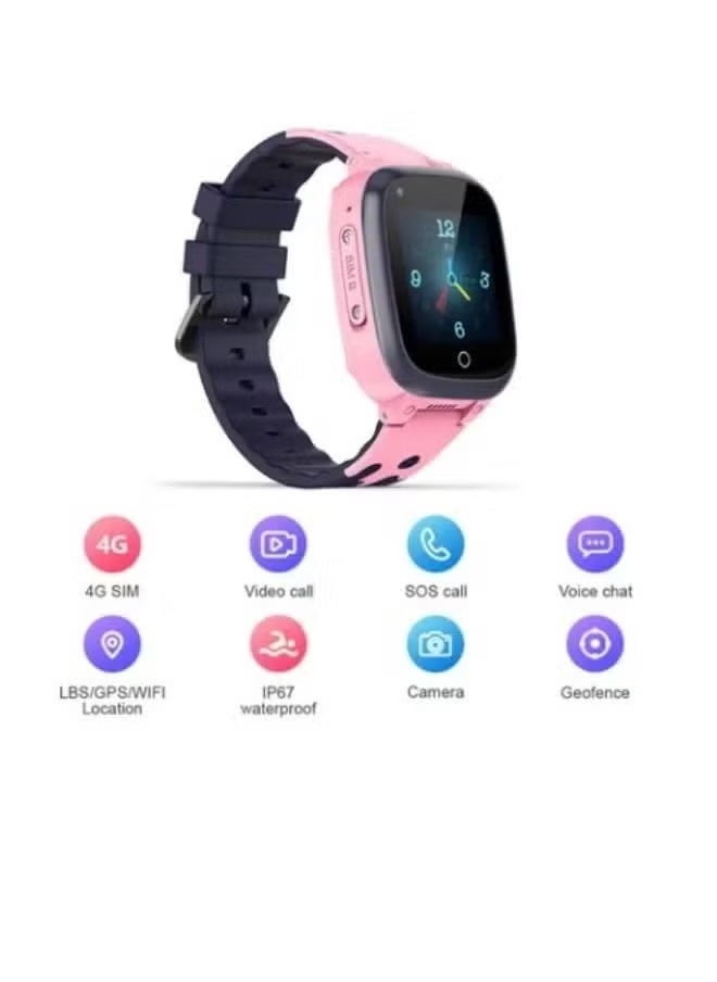 TIGER "4G SIM Card GPS Kids Smartwatch – Waterproof HD Camera, Real-Time Location, SOS Emergency, Fun Features – Pink – Perfect for Children’s Safety & Entertainment"  - Image 5