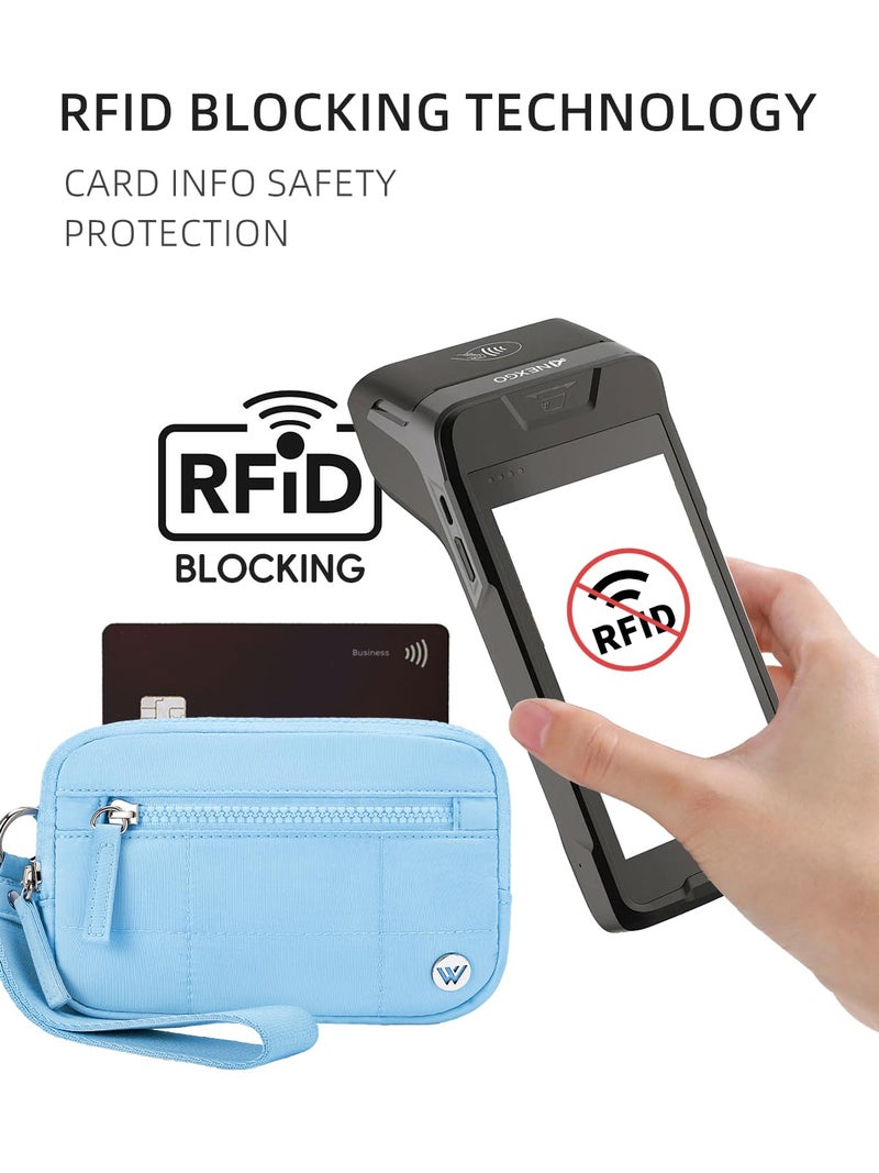 WESTBRONCO Wristlet Wallets for Women â€“ RFID Blocking Quilted Nylon Phone Wallet, Card Holder Purse for Travel & Everyday Use - Image 4