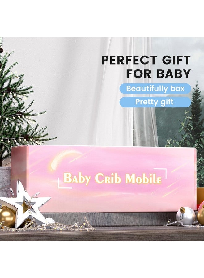 FEISIKE Crib Mobile for Girls Baby Mobiles with 3 Modes Digital Music Box（Turn Only, Music Only, Turn & Music, 35 Lullabies, Pink Elephant Nursery Mobile, Clamp Type, Pretty Box Packaging - Image 5