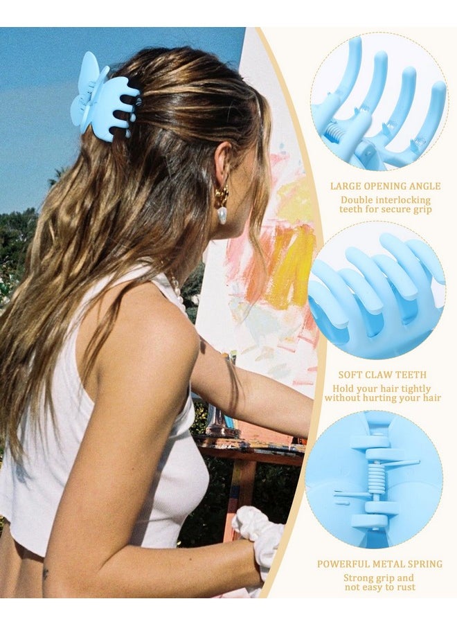 HAIMEIKANG 6 PCS HAIMEIKANG Matte Butterfly Hair Accessories - Non-Slip Hair Claws for Women and Girls, Strong Hold for Thin, Medium or Thick Hair, Heart Shape  - Image 3