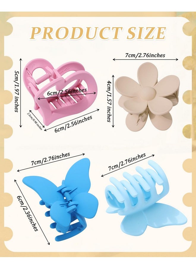 HAIMEIKANG 6 PCS HAIMEIKANG Matte Butterfly Hair Accessories - Non-Slip Hair Claws for Women and Girls, Strong Hold for Thin, Medium or Thick Hair, Heart Shape  - Image 2