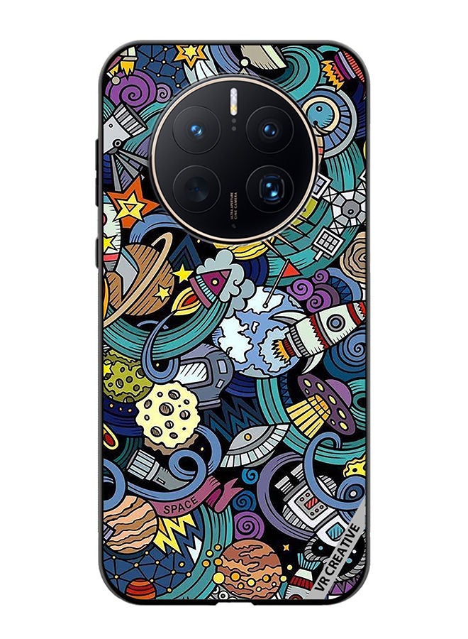 VR CREATIVE Protective Case Cover For Huawei Mate 50 Pro Cartoon Doodles Design Multicolour - Image 1