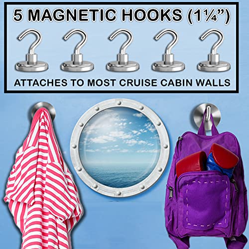 Pelto Cruise Ship Essentials 2025 Must Haves - Cruise Luggage Tags Holder, Cruise Approved Non-Surge Power Strip, Magnet Hooks, Lanyard, Towel Bands. Cruise Accessories for All Cruise Lines - Image 5