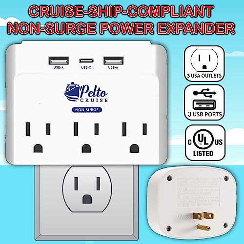 Pelto Cruise Ship Essentials 2025 Must Haves - Cruise Luggage Tags Holder, Cruise Approved Non-Surge Power Strip, Magnet Hooks, Lanyard, Towel Bands. Cruise Accessories for All Cruise Lines - Image 2