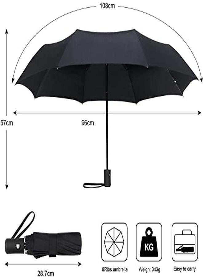URVINOUS Umbrella Umberalla for Rain Big Size Men, Windproof Umbrellas Large for Man, Women, Kids, Girls, Boys - 3 Fold Uv Protective and Windproof with Auto Open and Close (Black) - Image 4